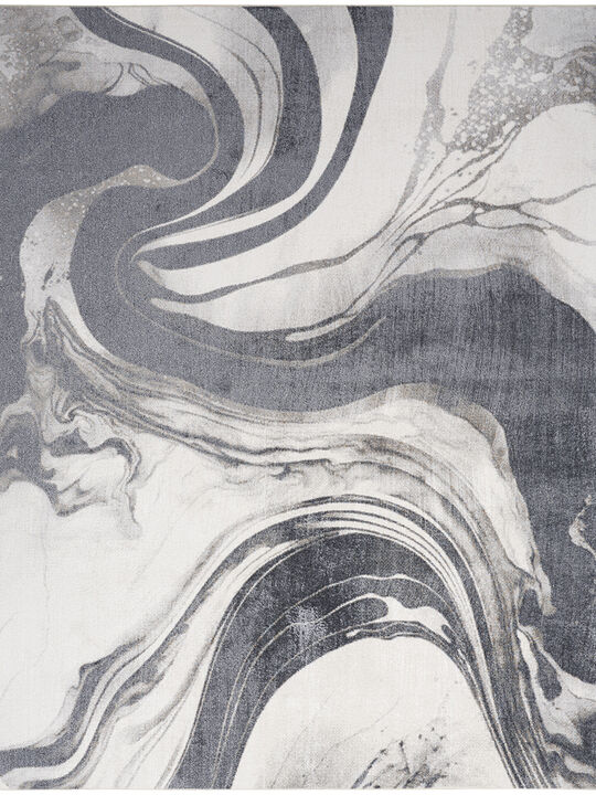 Astra Machine Washable ASW15 Ivory/Gray 4' x 6' Rug