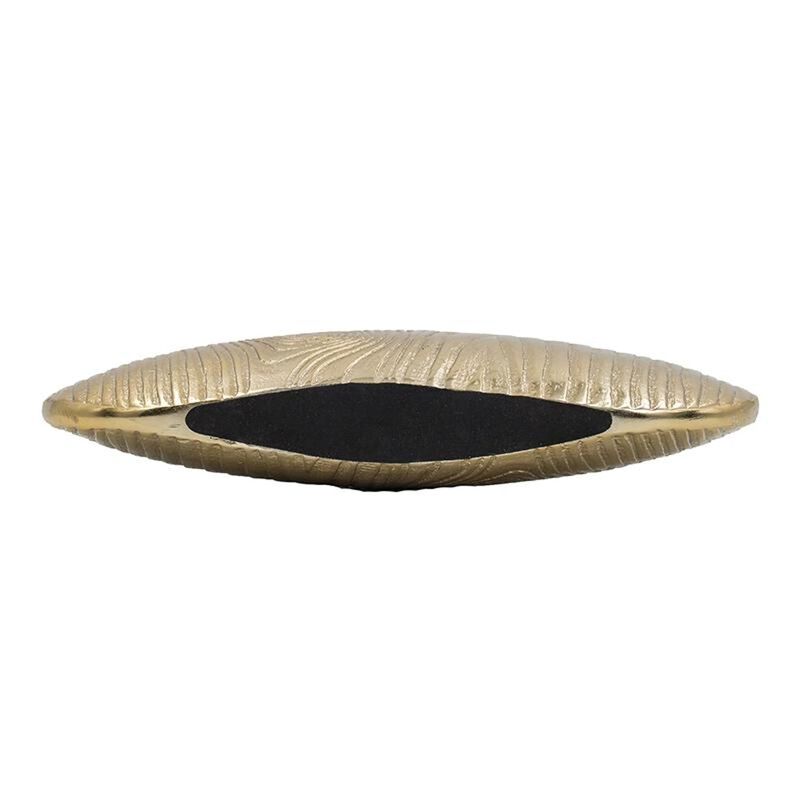 HomeRoots 7" Gold Aluminum Oval Disc Table Vase image number 2