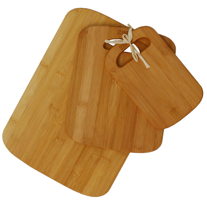 Oceanstar 3-Piece Bamboo Cutting Board Set, Rounded
