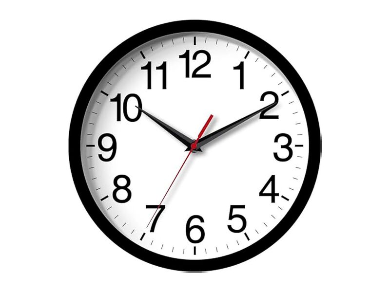 Black Wall Clock 8 Inch Silent Non Ticking Modern Battery Operated image number 0