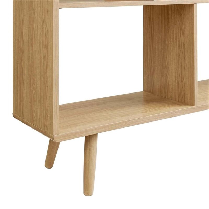 Modway EEI-2529-CHA Transmit 7 Shelf Wood Grain Bookcase, Charcoal image number 5