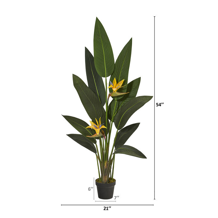 Hivvago 4.5" Bird of Paradise Artificial Plant (Real Touch)