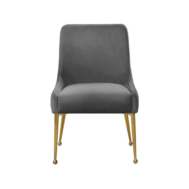 Meridian Furniture Owen Grey Velvet Dining Chair, Set of 2
