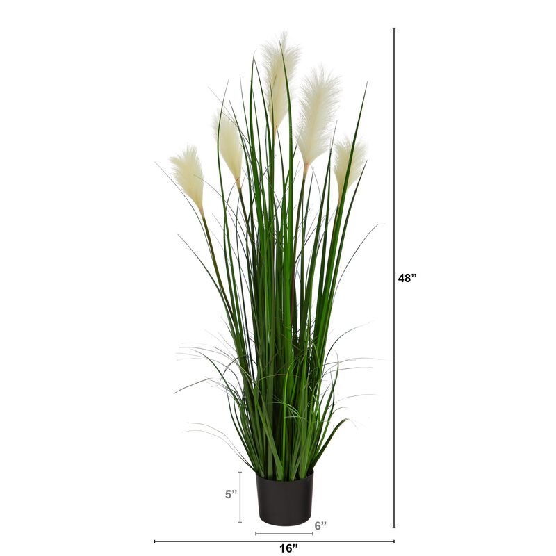Hivvago 4" Plum Grass Artificial Plant