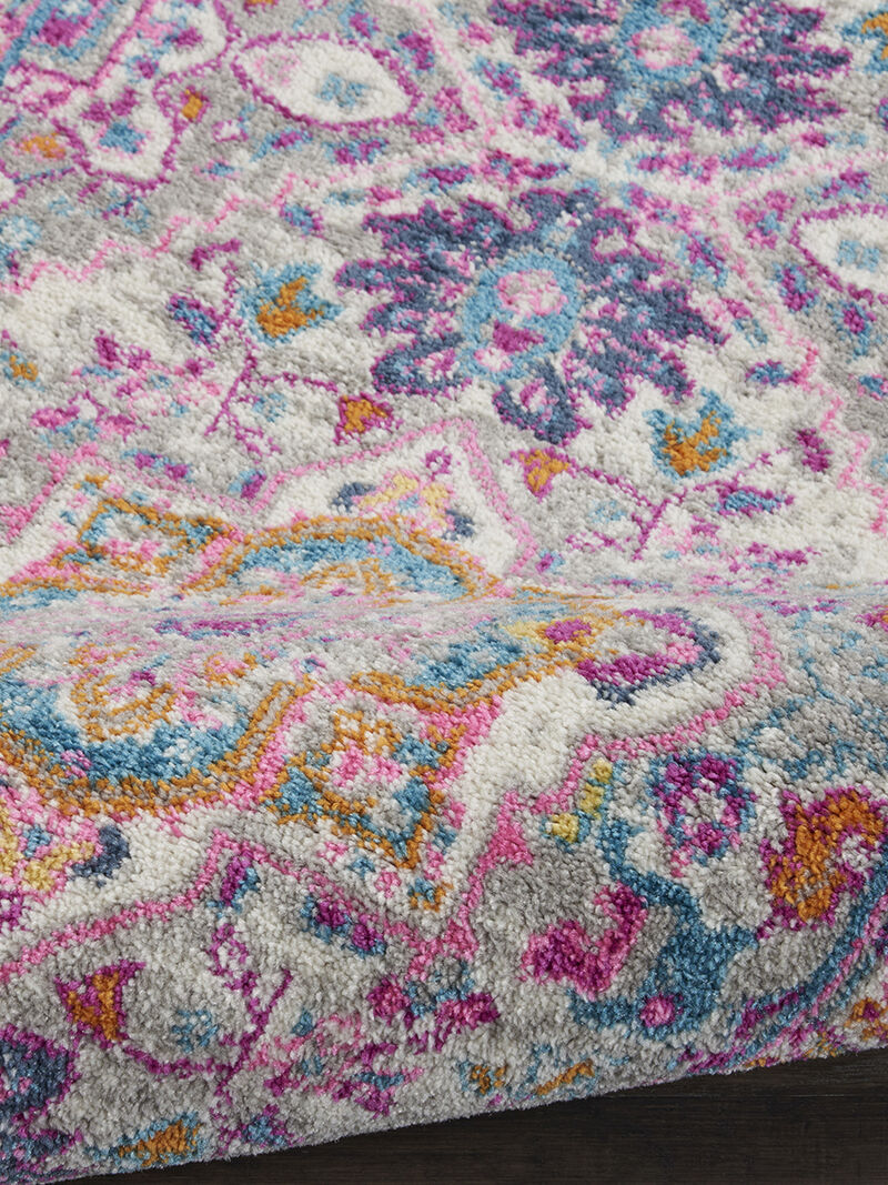 Passion PSN20 Light Gray/Pink 2'2" x 7'6" Rug image number 4
