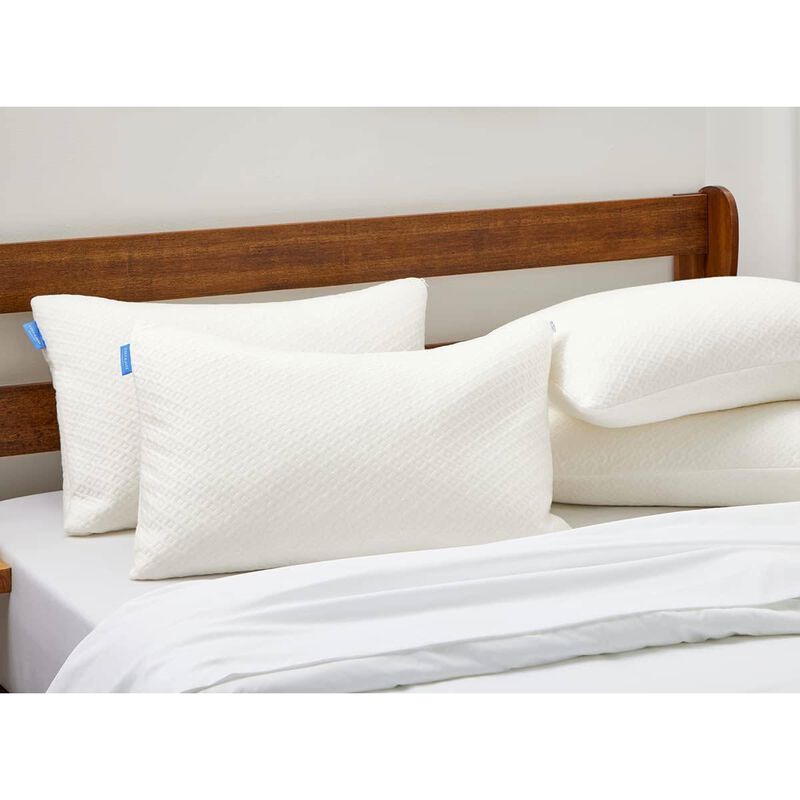 Hivvago Queen Shredded Memory Foam Pillow with Luxury Soft Cool Bamboo Breathable Cover