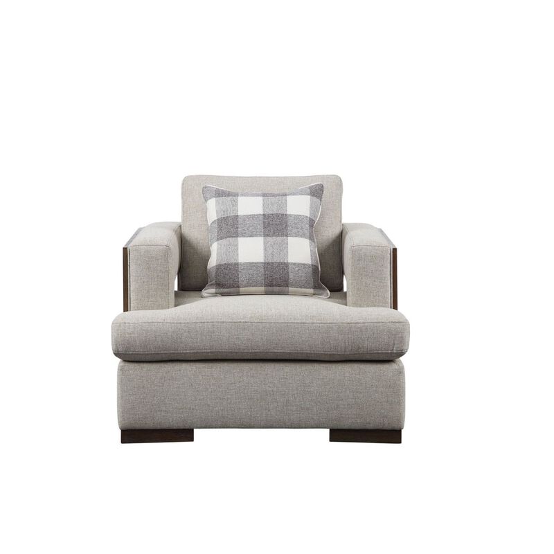 Niamey Chair w/1 Pillow, Fabric & Walnut