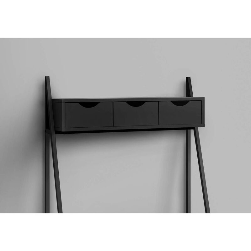 Monarch Specialties I 7330 Computer Desk, Home Office, Laptop, Leaning, Storage Drawers, 32" L, Work, Metal, Laminate, Black, Contemporary, Modern image number 3
