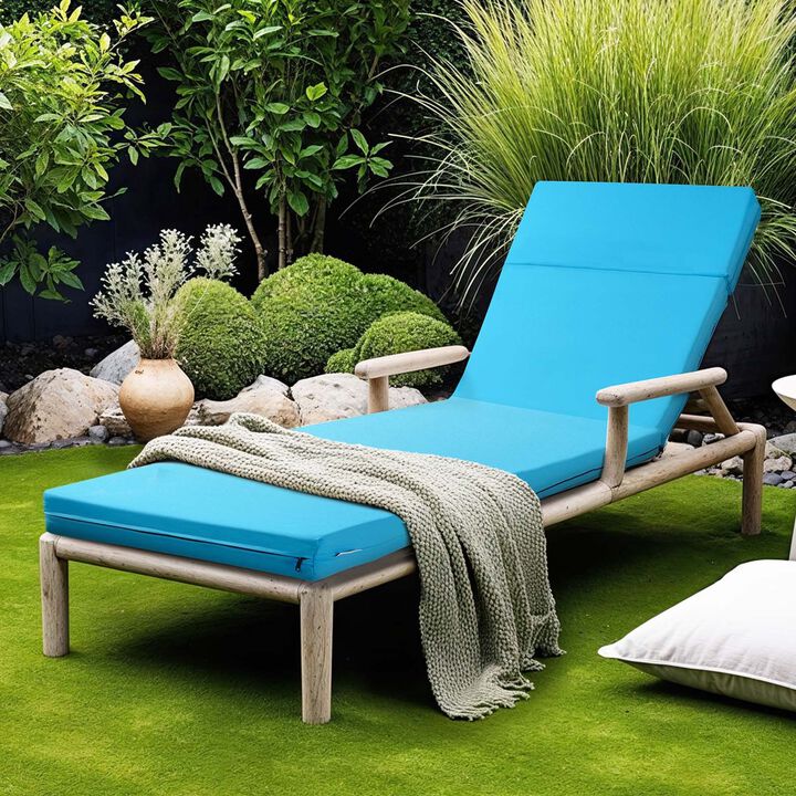 Set of 2 Outdoor Chaise Lounge Cushions, Waterproof & Fade-Resistant, Thick Pads