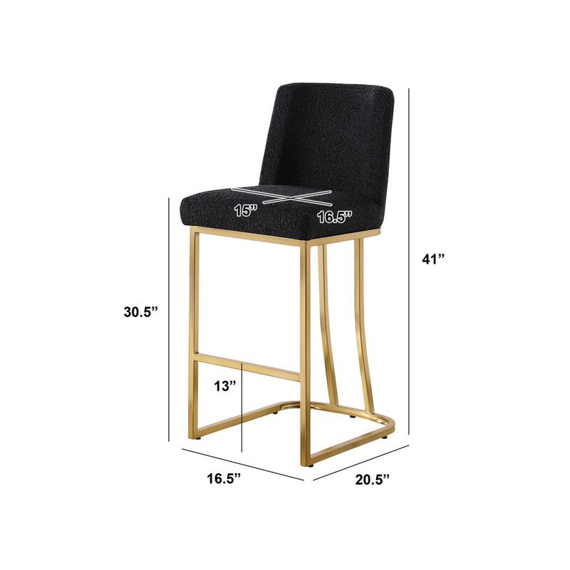 Best Quality Furniture Black With Gold Base Barstools, Set Of 2