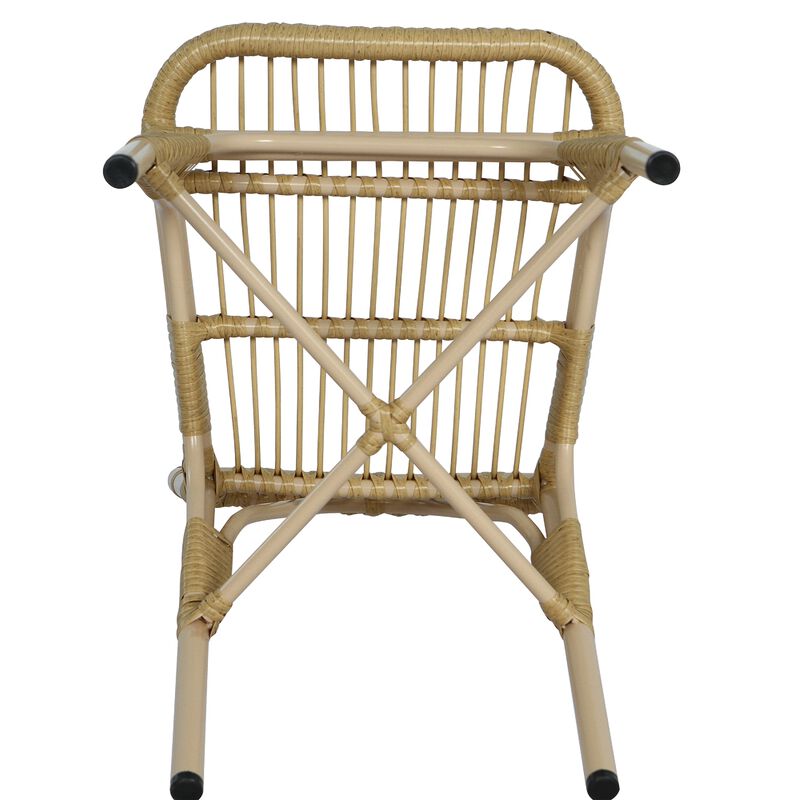 Merax Outdoor PE Wicker Patio Dining Chairs Set of 2