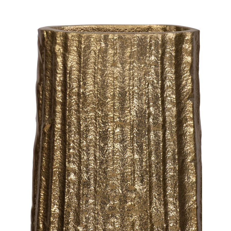 Metal, 35" Ribbed Floor Vase, Gold image number 4