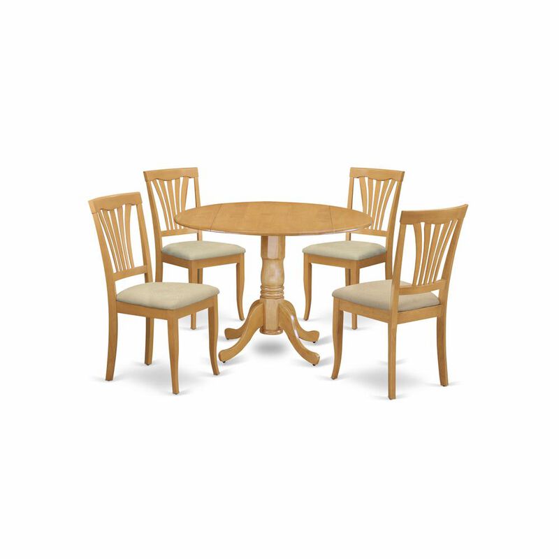 5 PC Kitchen nook Dining set-round Kitchen Table and 4 Kitchen Chairs