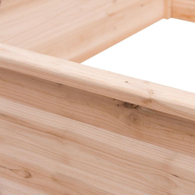 QuikFurn Solid Fir Wood 3.3 ft x 3.3 ft Raised Garden Bed Planter Box