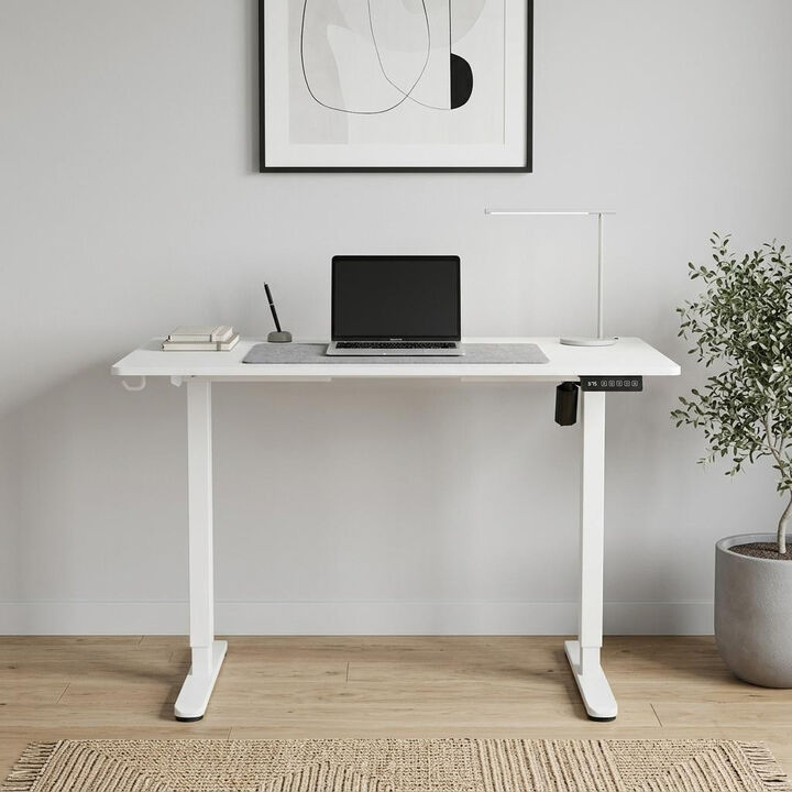 HomeRoots Adjustable Black Wood and Steel Standing Desk
