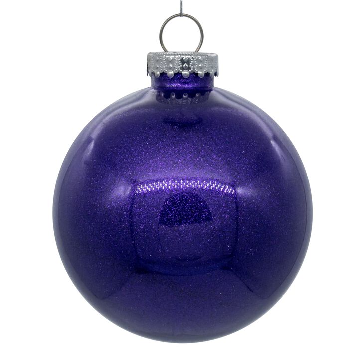Purple Glitter Clear Ball 12/bag