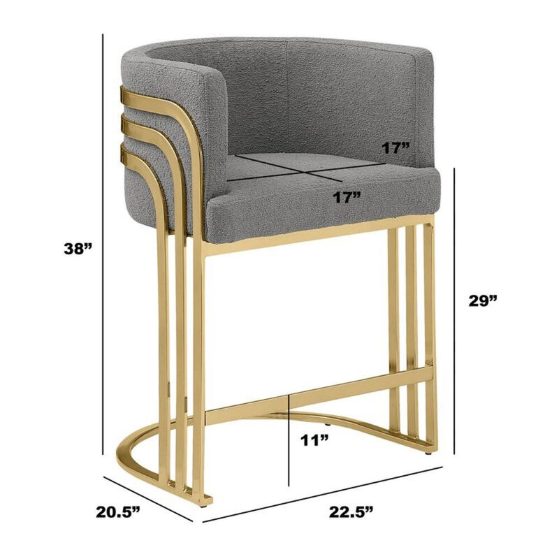 Best Quality Furniture Best Quality furniture Dark grey with gold barstool, Set of two