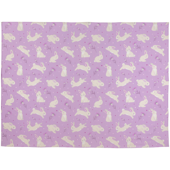 70" Purple Easter Bunny Rectangular Tablecloth