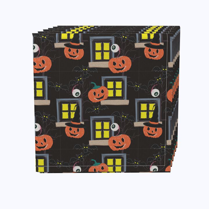 Fabric Textile Products, Inc. Napkin Set, 100% Polyester, Set of 4, Halloween House Scare