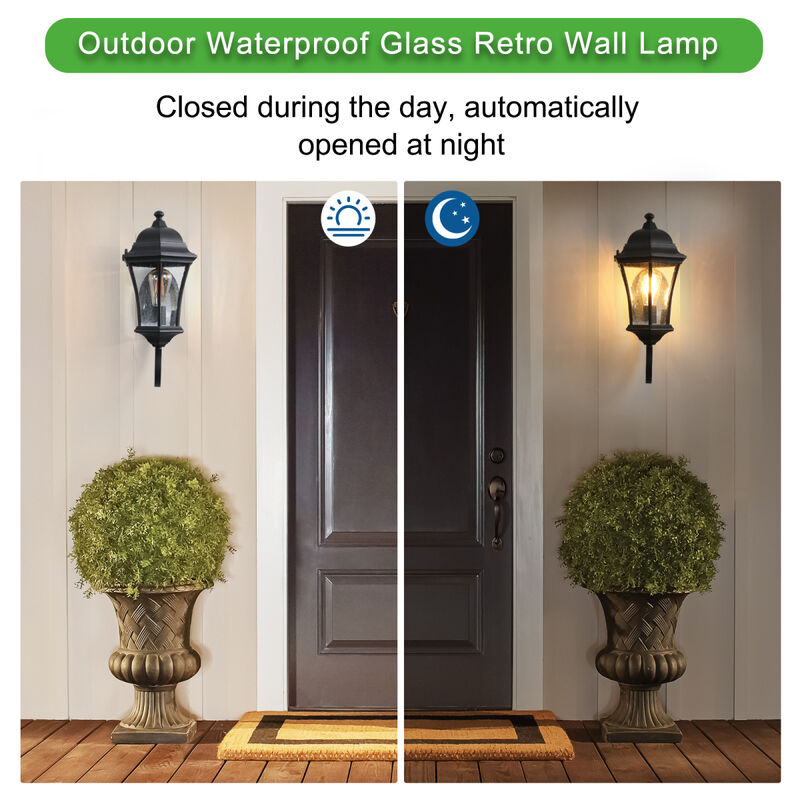 Outdoor Waterproof Glass Retro Wall Lamp