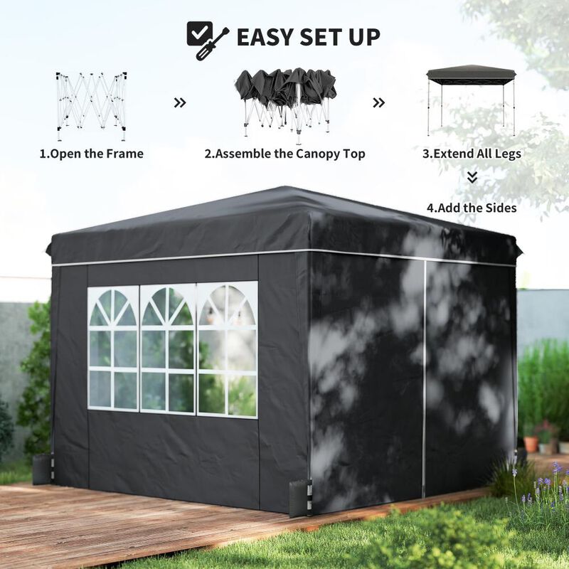 Hivvago 10x10 Pop Up Canopy Tent with Sidewalls image number 3