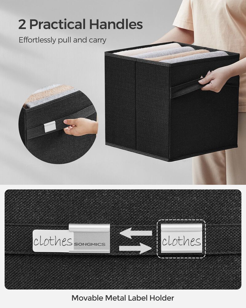 Set of 4 Storage Cubes with Double Handles for Easy Organization and Versatility