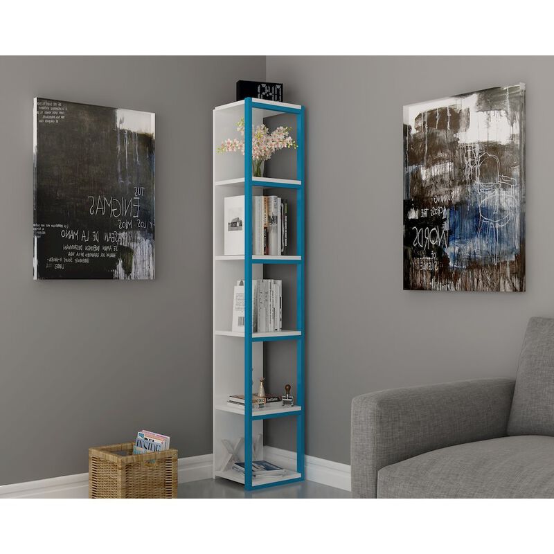 Decorotika Texas Bookcase White&Blue