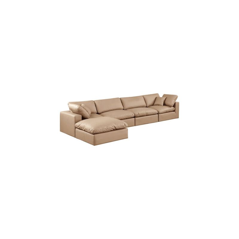 Meridian Furniture Comfy Tan Vegan Leather Modular Sectional image number 0