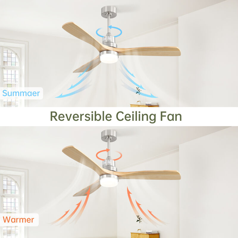 ELEMENT ACE 52 Inch Ceiling Fan With Dimmable LED Light and 6-Speed Remote Featuring Energy-Efficient DC Motor image number 6