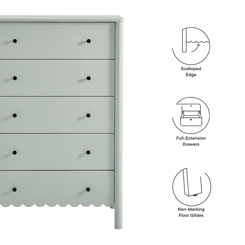Emmeline Scalloped 5-Drawer Chest image number 1