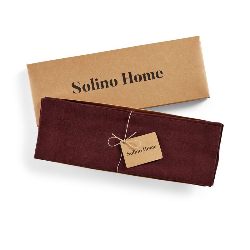 Solino Home 100% Pure Linen Placemats 14 x 19 Inch Set of 4 - Sonoma