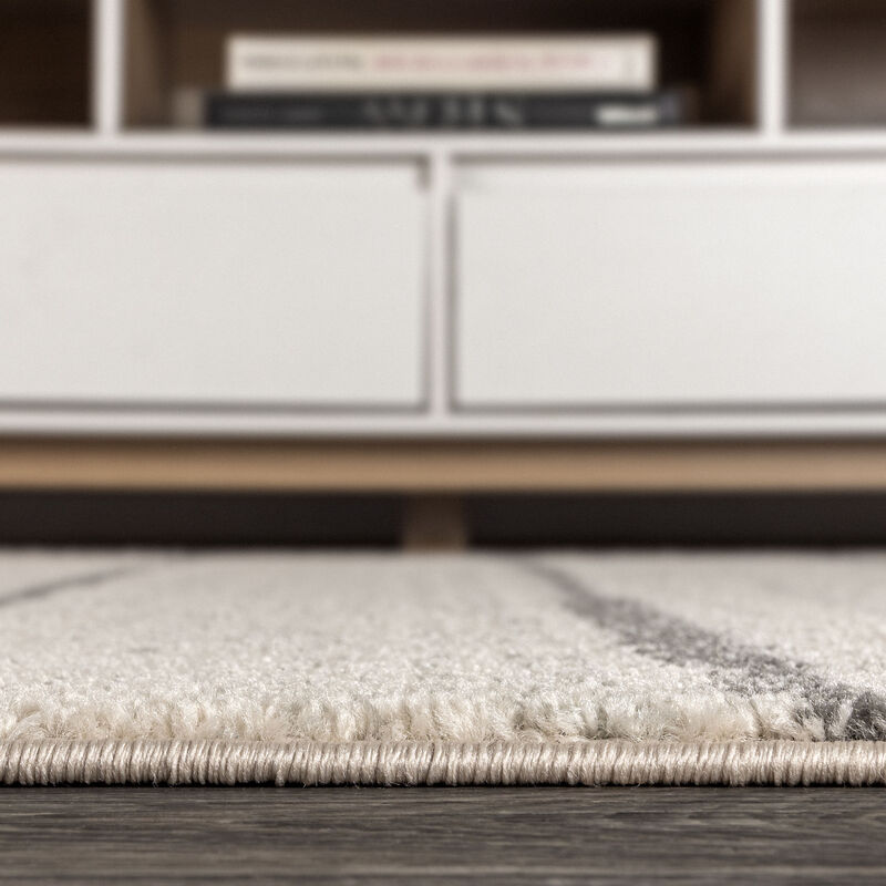 Williamsburg Minimalist Stripe Cream/Black 8 ft. x 10 ft. Area Rug