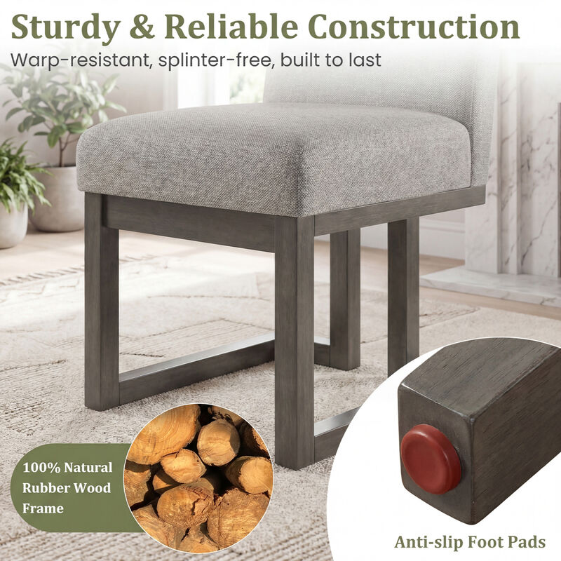 Set of 4 Farmhouse Upholstered Dining Chairs with Thick Cushioned Seats image number 6