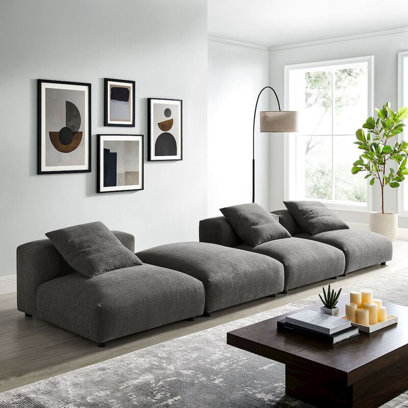 Solace 4-Piece Modular Upholstered Fabric Sectional Sofa image number 9
