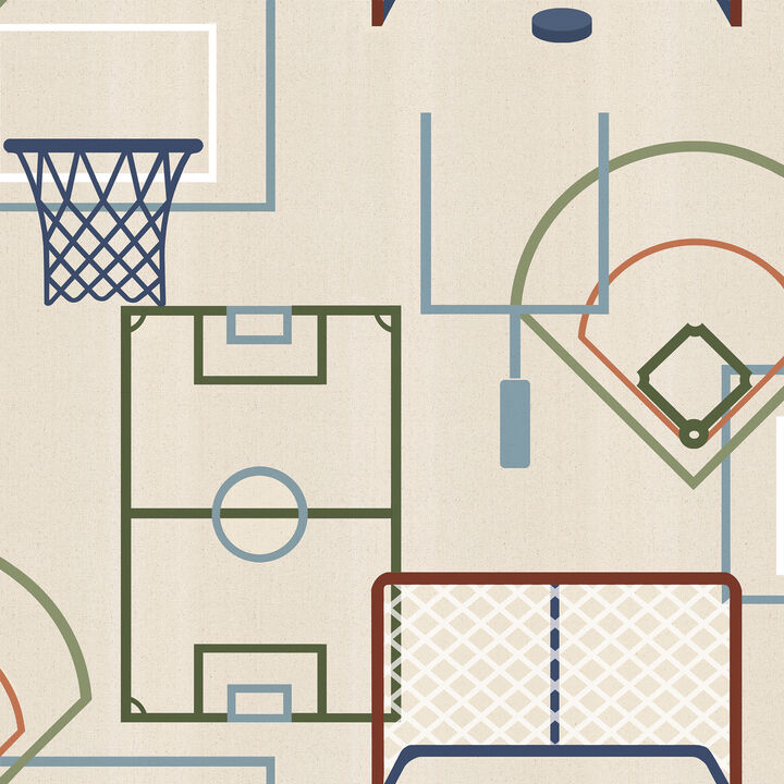 Sports Play Zone Peel and Stick Wallpaper