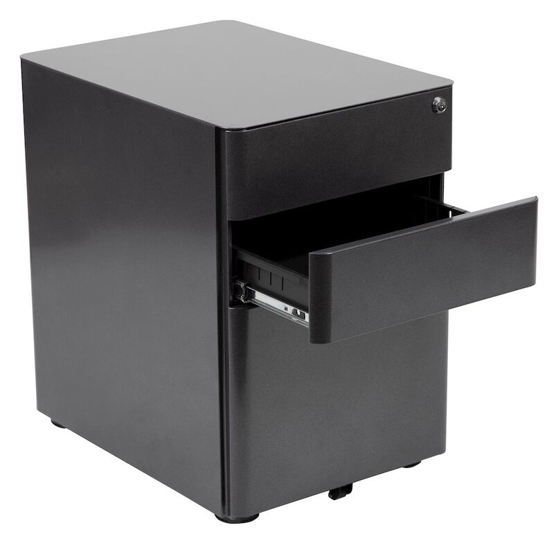Flash Furniture 3-Drawer Mobile Locking Filing Cabinet with Anti-Tilt Mechanism, Black image number 5