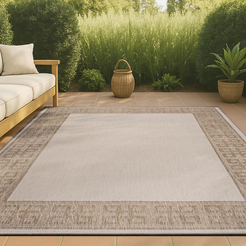 Athena Classic Geometric Border Indoor/Outdoor Area Rug