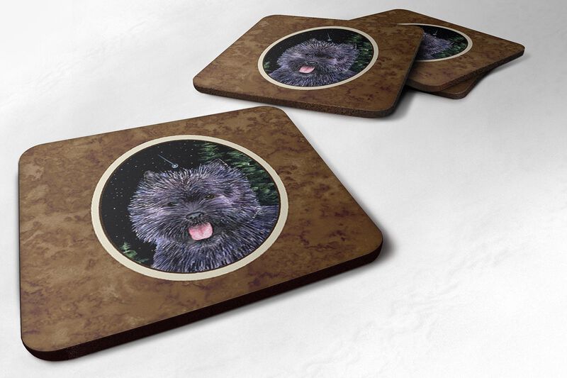 Caroline's Treasures SS8494FC Starry Night Cairn Terrier Foam Coasters Set of 4 (Set of 4), 3.5 H x 3.5 W, Multicolor image number 0