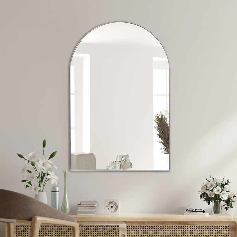 Elodie Medium Arched Metal Framed Wall Mounted Mirror