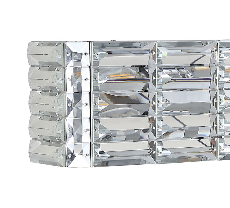 Evelyn Crystal Rectangle Ironcrystal Glam Modern LED Vanity Light