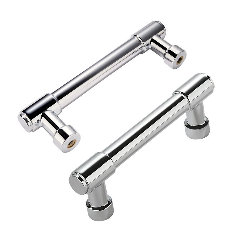 ZAUYX Solid Heavy Duty Jasper Pulls 2 Pack Polished Chrome Cabinet Pulls 3-3/4 Inch Hole Centers for Kitchen Cupboard Handles Mo