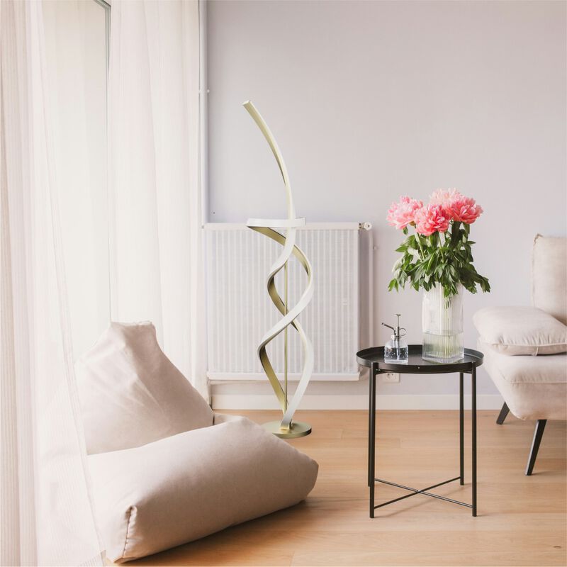 Golden Swirl 31W LED Floor Lamp 59 in. - 3000K Warm Glow- Stepless Dimming