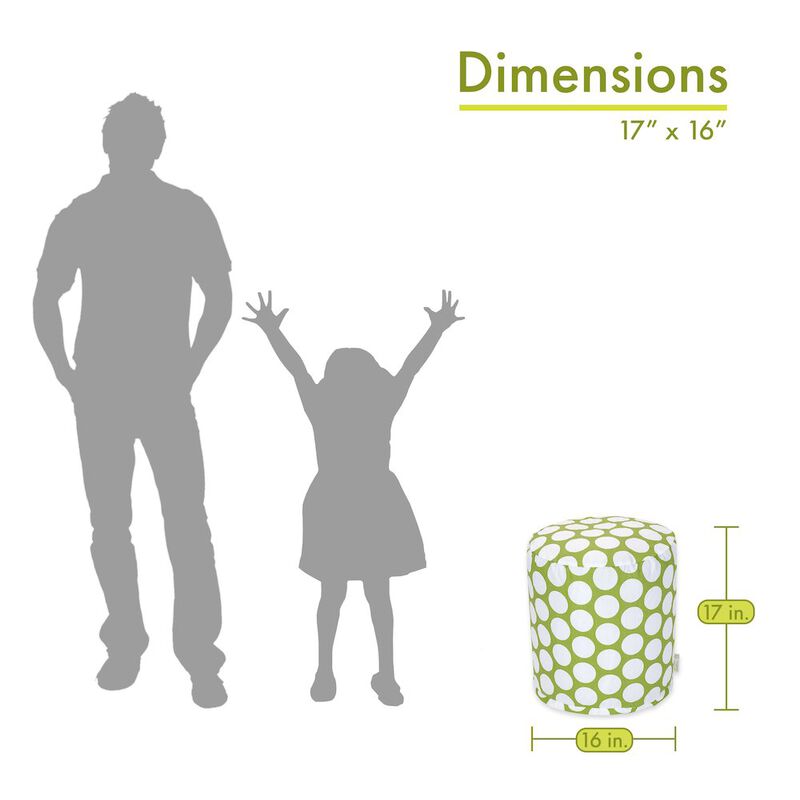 Majestic Home Goods Pouf Polka Dot (Large) Hot Green