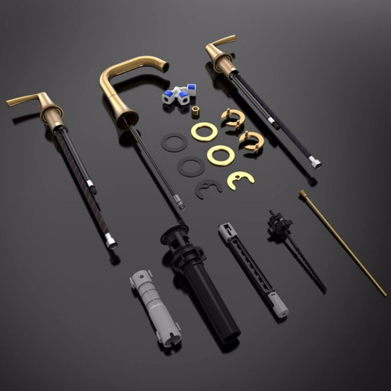 3-Hole Bathroom Sink Faucet Widespread with Pop-Up Drain