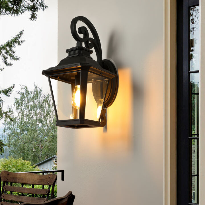 Large Outdoor Wall Sconce Lights with Clear Glass