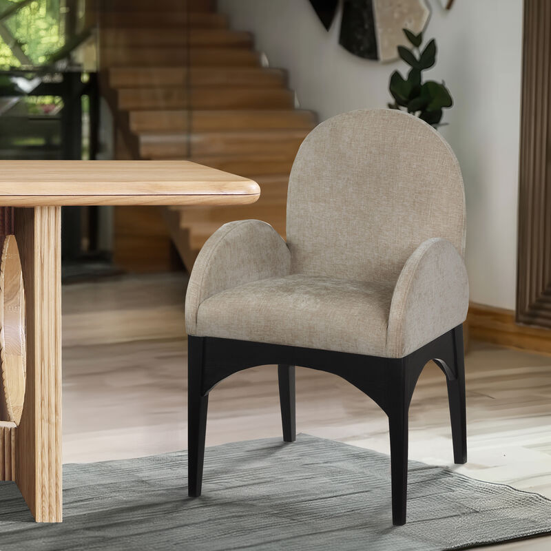 Meridian Furniture Waldorf Beige Chenille Fabric Dining Chair