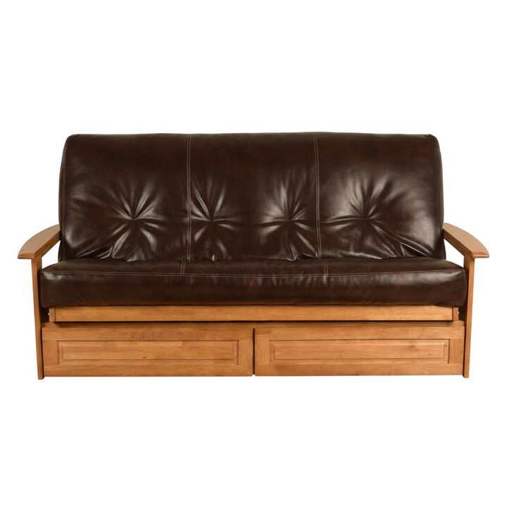 Phoenix Frame-Butternut Finish-Oregon Trail Java Mattress-Storage Drawers