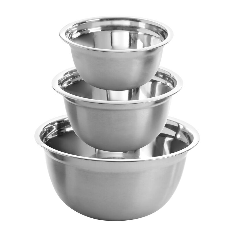 Oster Rosamond 3 Piece Stainless Steel Mixing Bowl Set in Silver image number 1