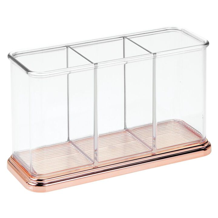 mDesign Plastic Organizer Cup Holder for Home Office Storage - Clear/Rose Gold