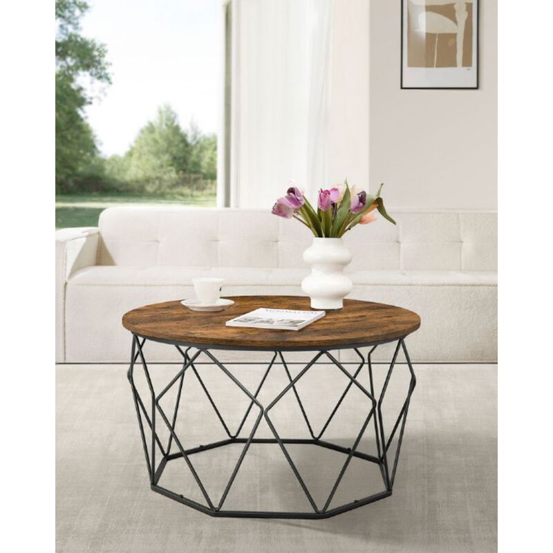 Modern Round Coffee Table - Sleek Wood Design, Perfect for Living Room Decor image number 1